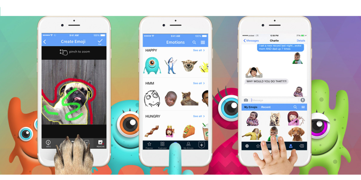 YourMoji keyboard for iOS lets you create emoji composites with your own photos