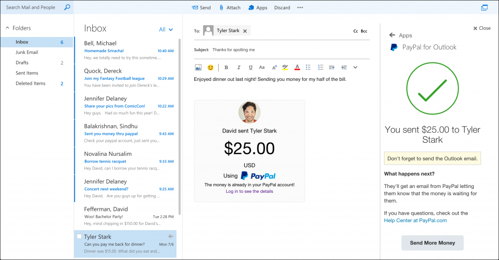 Microsoft is rolling out Uber, PayPal and Evernote add-ins for Outlook