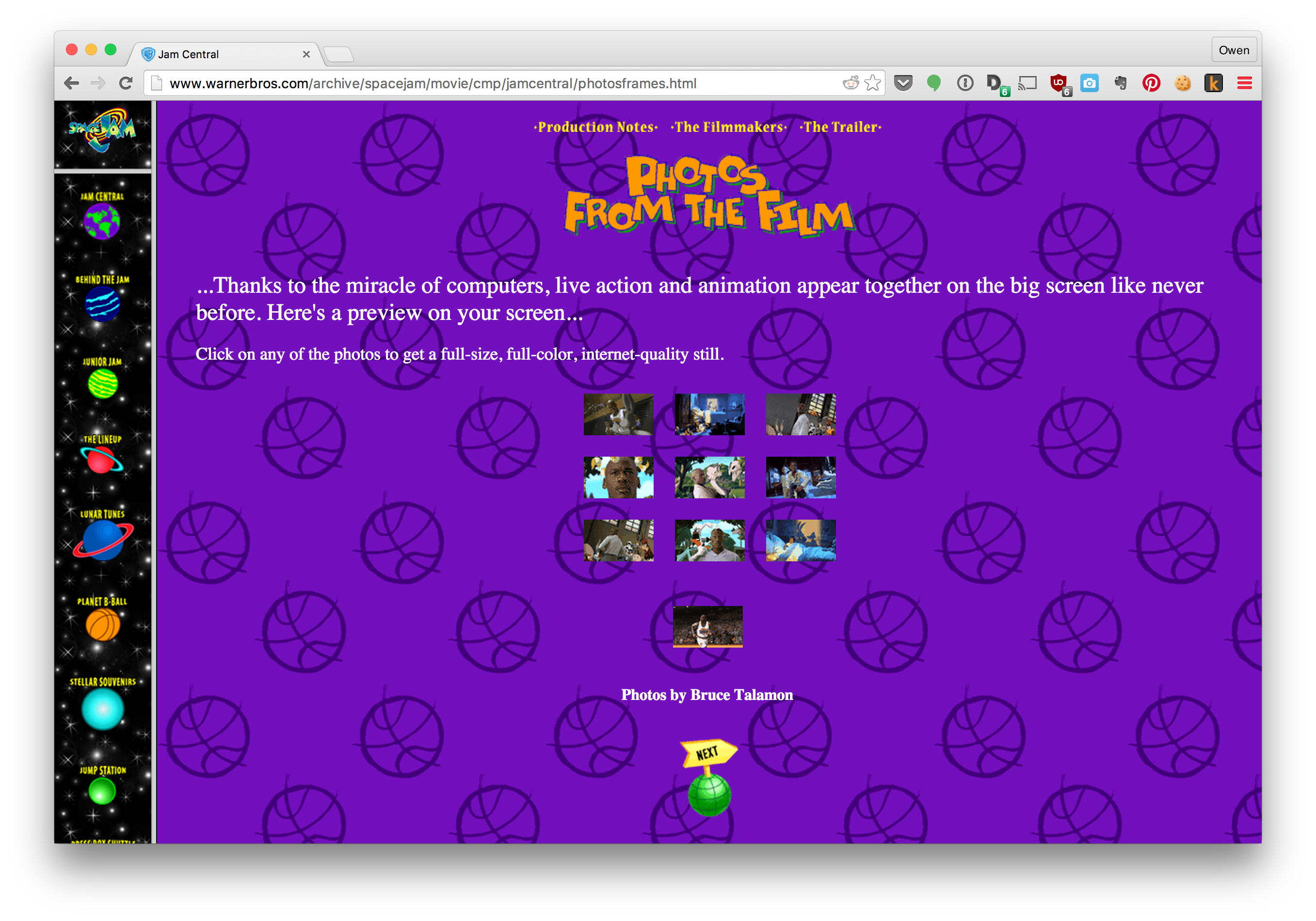 picture of Space Jam’s 90’s website, which is still online, is as beautiful today as it was then
