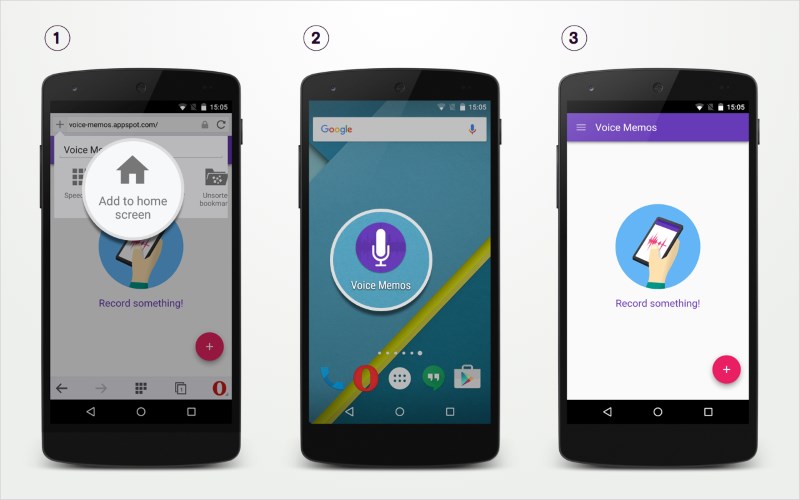 Adding a site to your home screen takes only a couple of taps