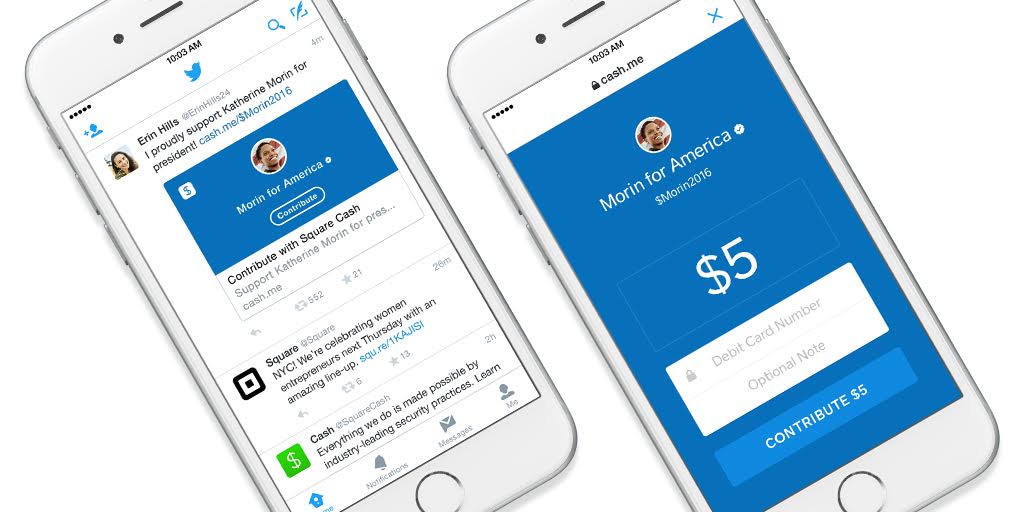 Square now lets you tweet political donations