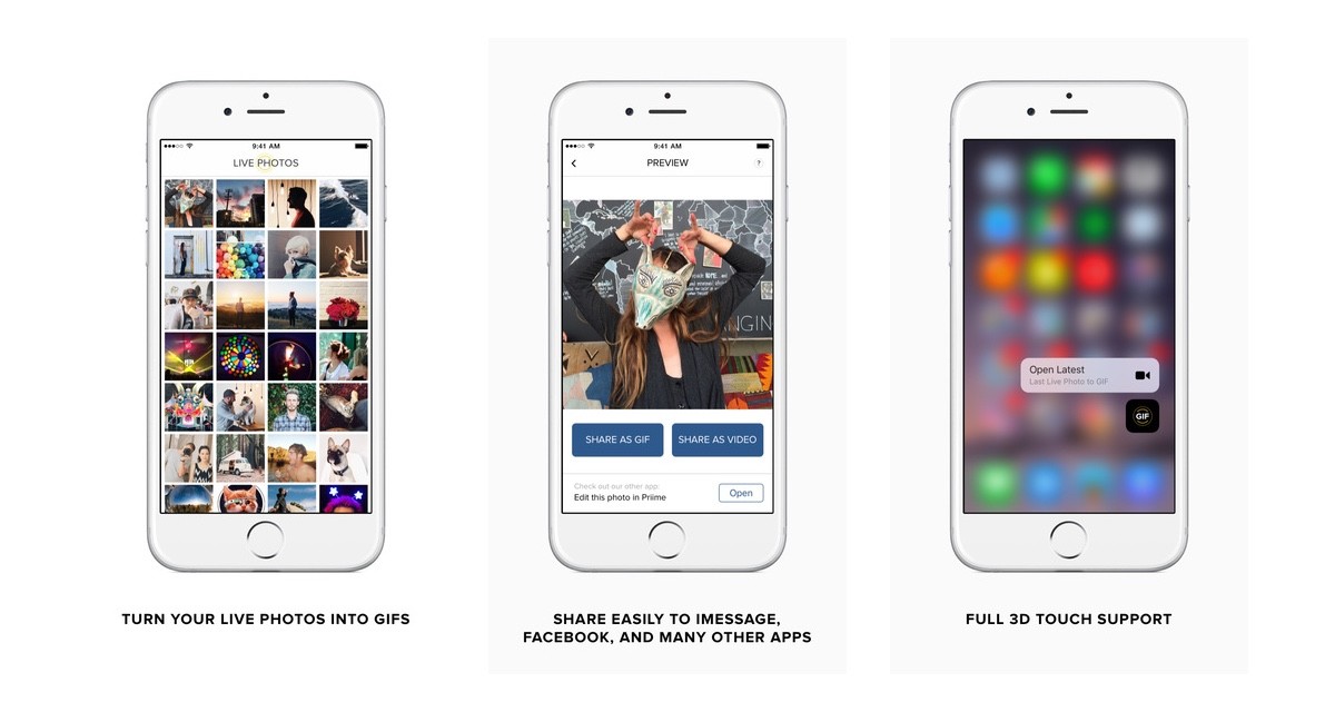 Live GIF turns Live Photos from an iPhone 6s or 6s Plus into looping GIFs