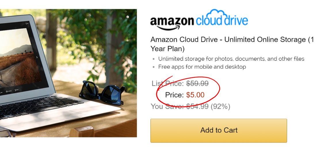 Amazon’s best Black Friday deal might be a $5 subscription for unlimited cloud storage