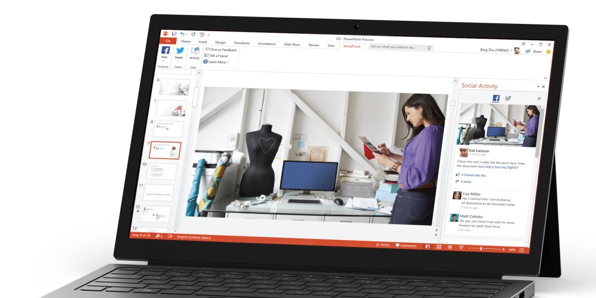 You can now share PowerPoint presentations as photo albums and videos on social networks