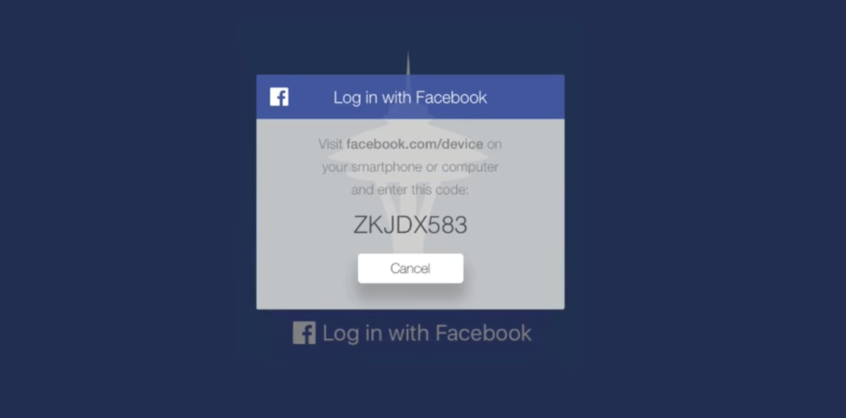 Apple TV apps can now use Facebook for logging in