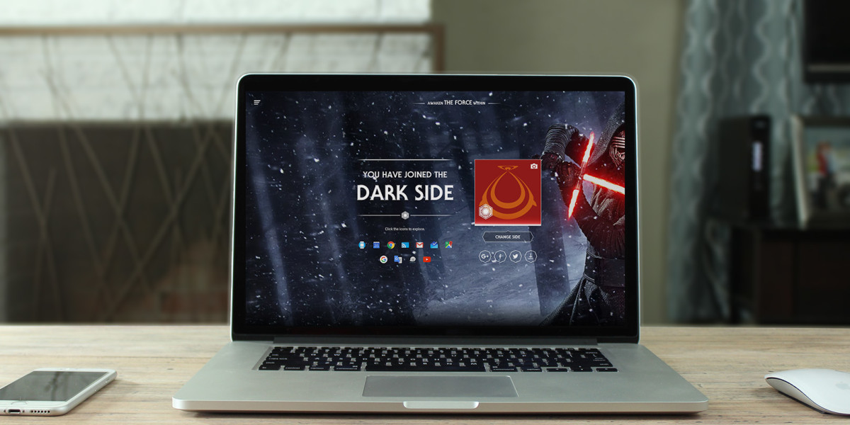 Google lets you choose the light or dark side to bring some Star Wars excitement to your Web experience ...