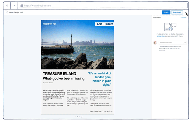 Dropbox adds annotations to Web previews for quicker feedback