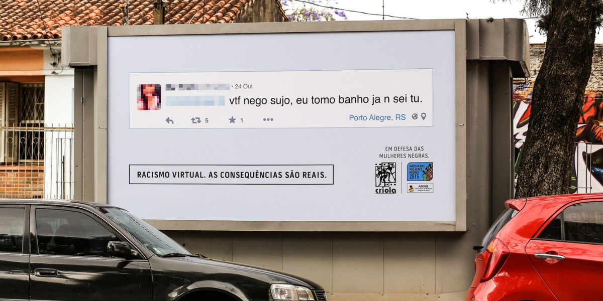 Racist trolls are being shamed with billboards showing their abusive messages near their homes