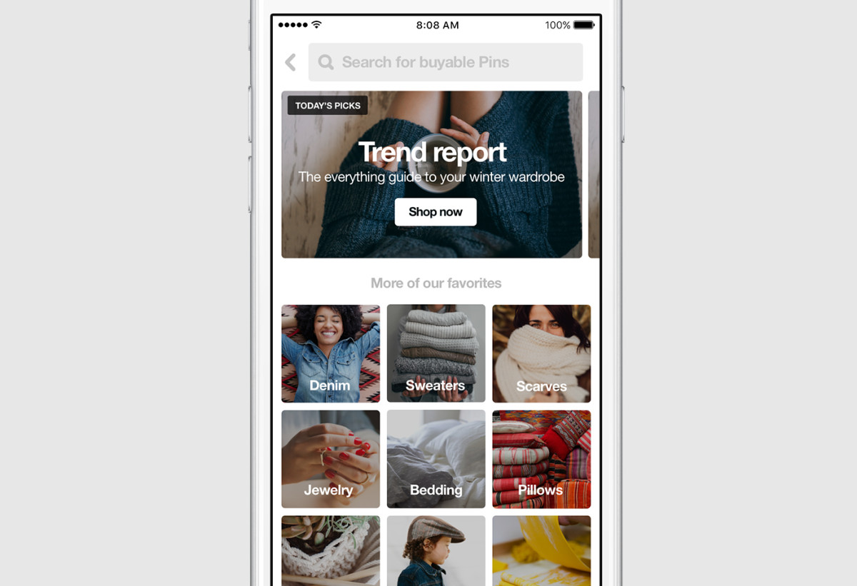 Pinterest now has its own shopping section