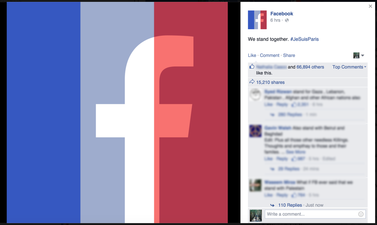 You can now add a Facebook profile filter to show solidarity with Paris