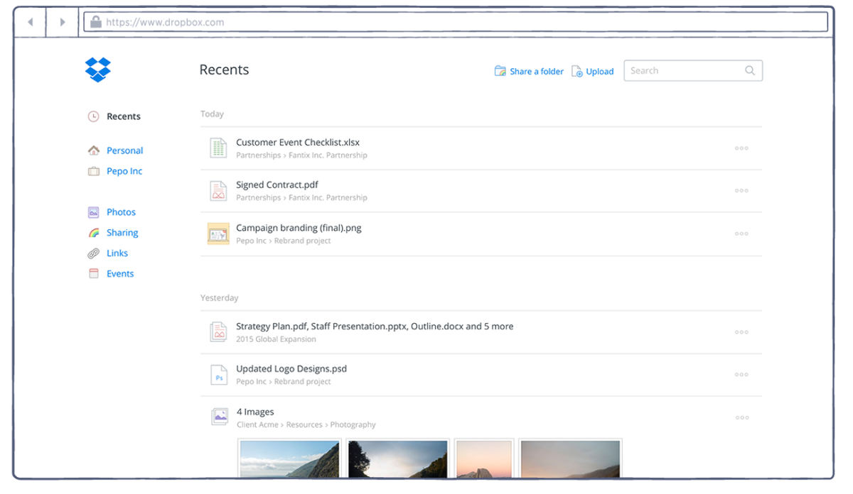 Dropbox on the Web finally makes it easy to find your recently used files