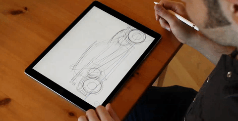 uMake takes 2D sketches and renders them as 3D models on the iPad Pro uMake_360rotation