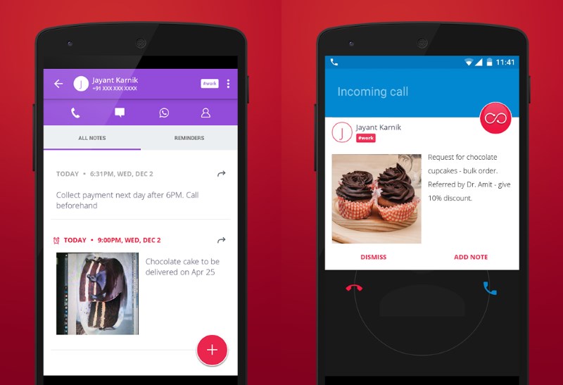 Connections lets you add notes and reminders to your contacts
