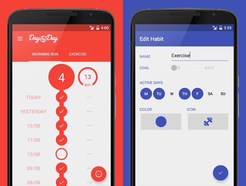 Day By Day uses Jerry Seinfeld's productivity principle to help you build good habits