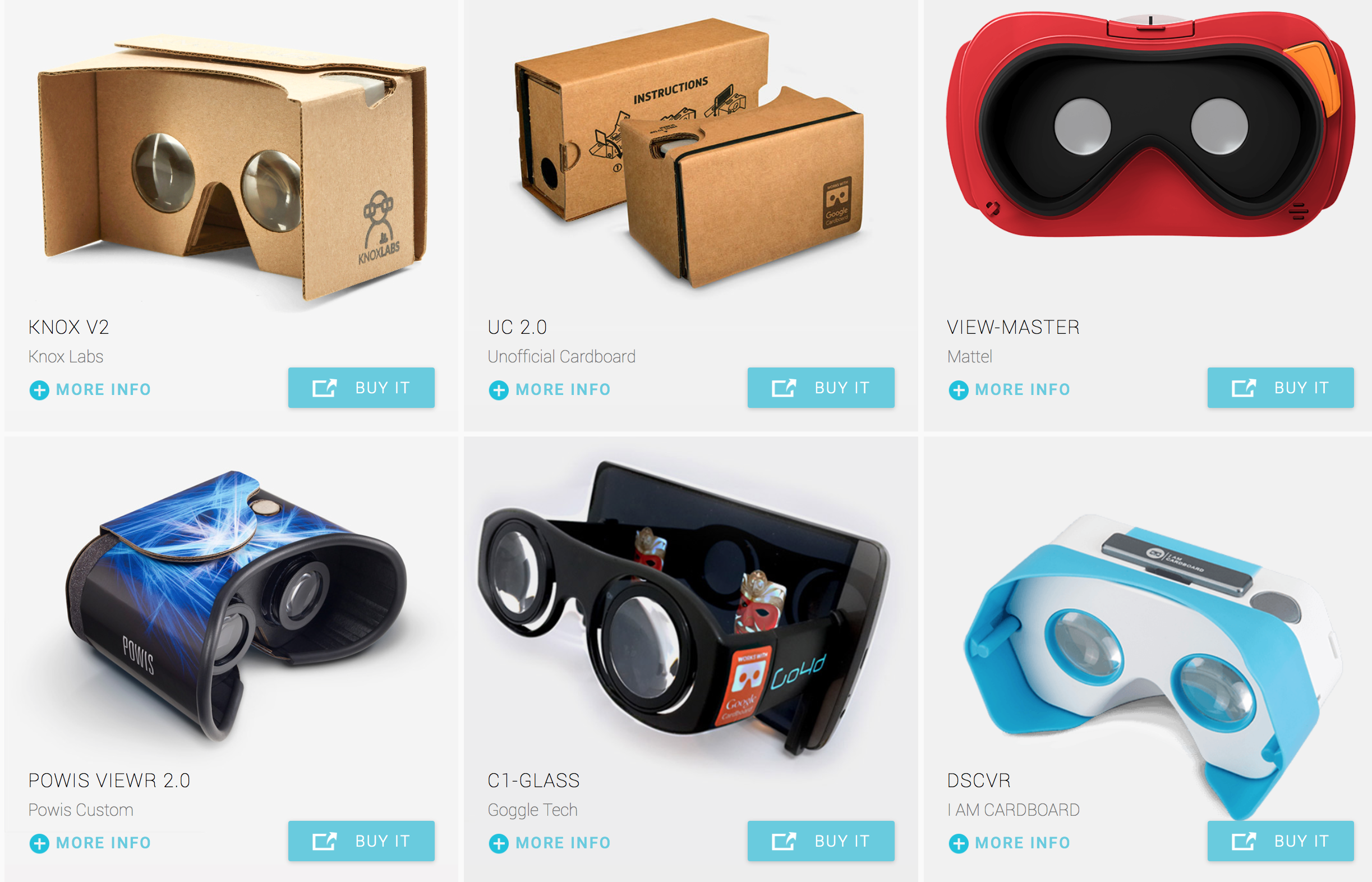 Google Cardboard comes in a variety of options