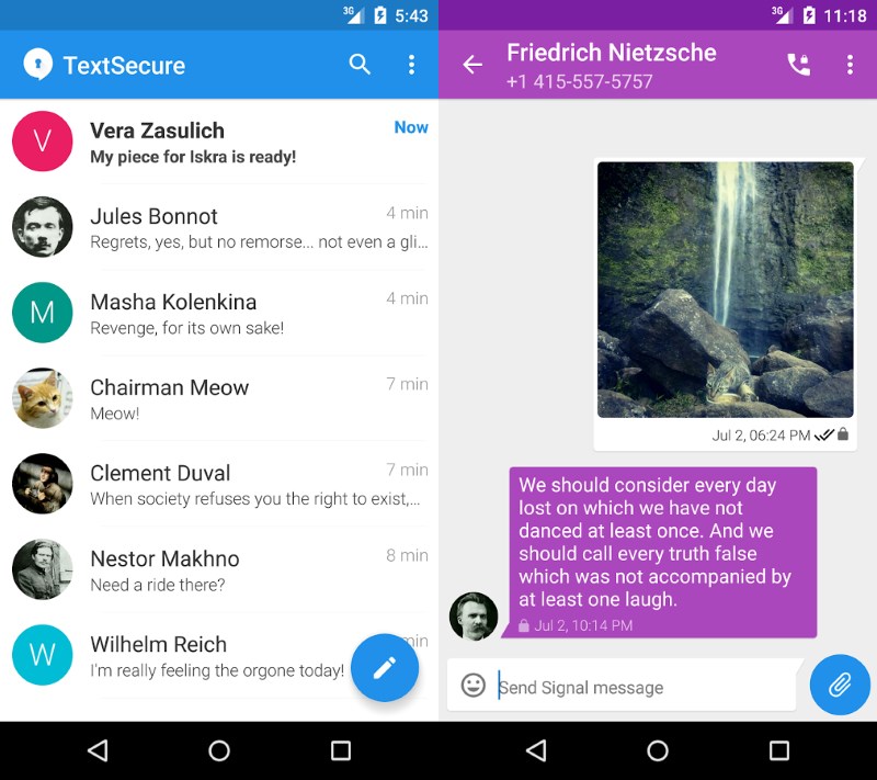 Signal lets you message and call contacts securely