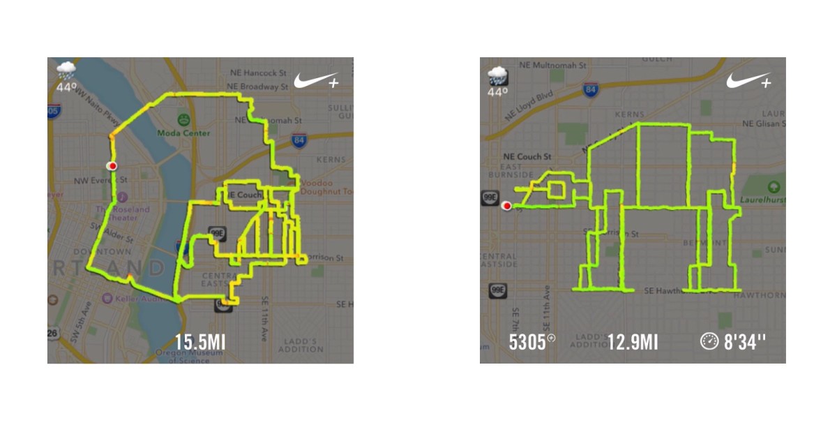 A Portland runner is plotting Star Wars routes and posting them to Instagram
