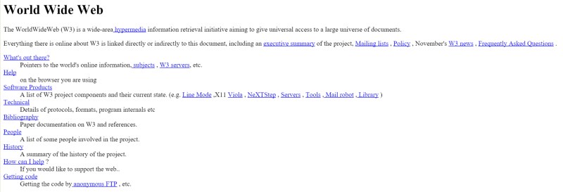 The world's first website explained how to access the Web