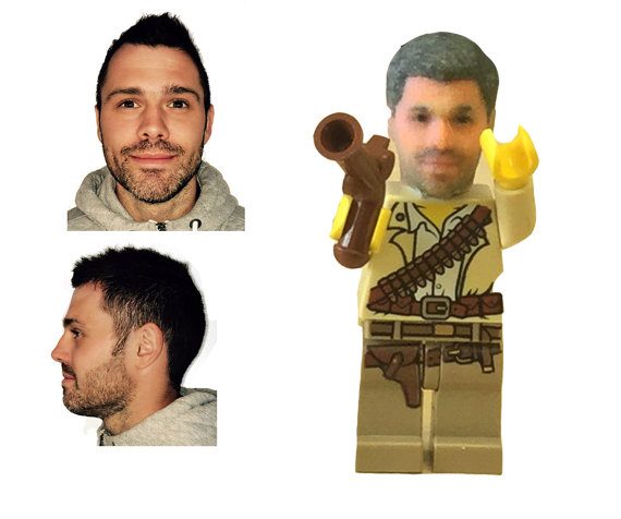 All you need for your 3D printed Lego minifigure head is two photos of yourself
