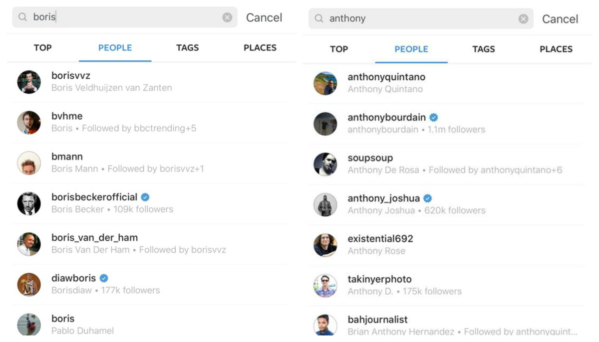 Instagram’s search feature is now more like Facebook’s and a little less rubbish