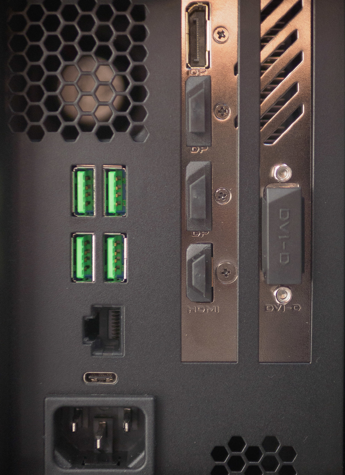The back of the Razer Core graphics dock