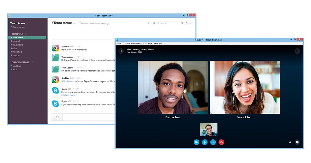 You can now start Skype calls from Slack