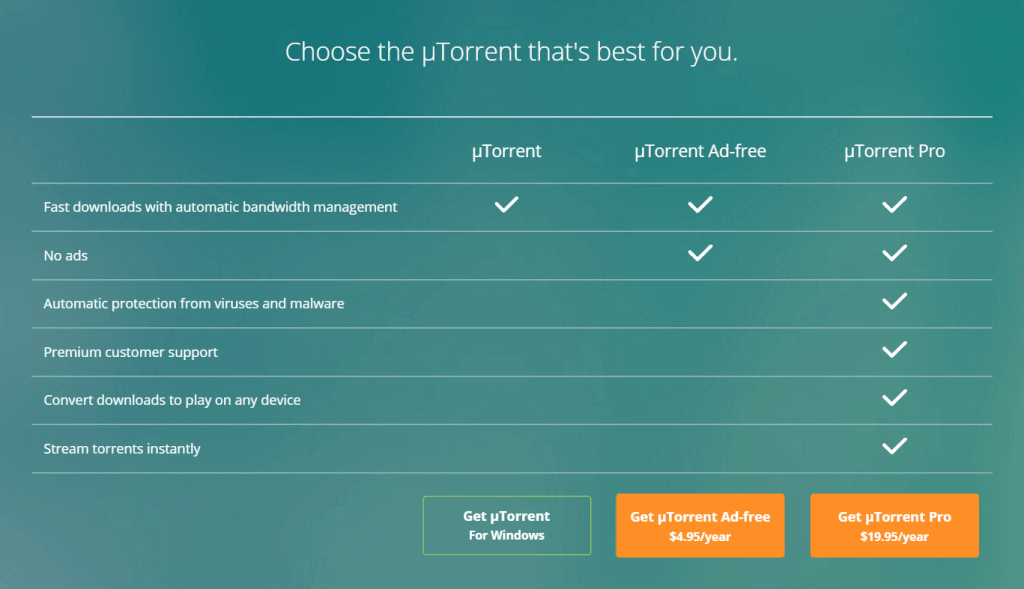 uTorrent now has another subscription level for ad-free torrenting