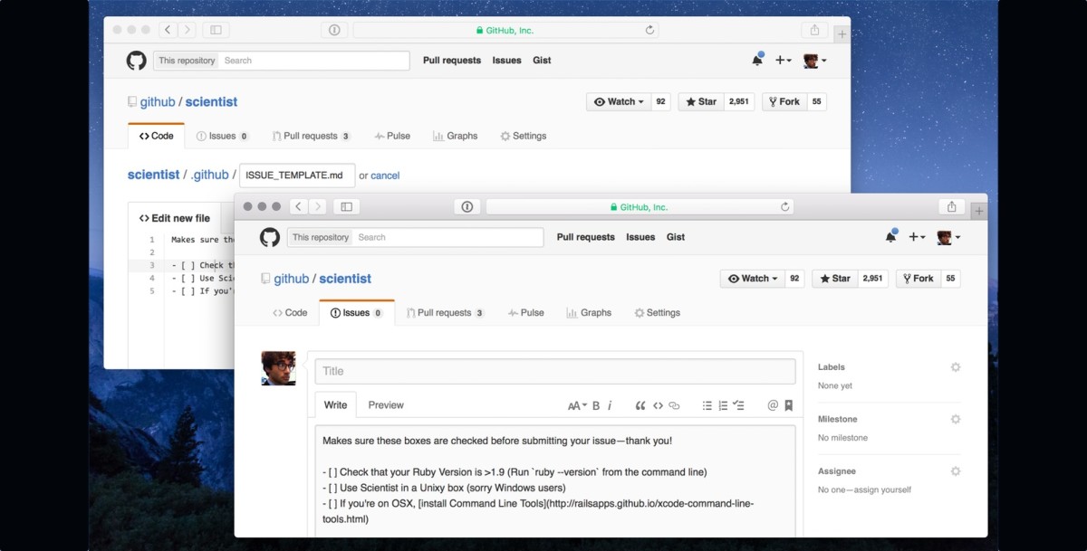 GitHub adds templates for Pull Requests and Issues to help push projects forward