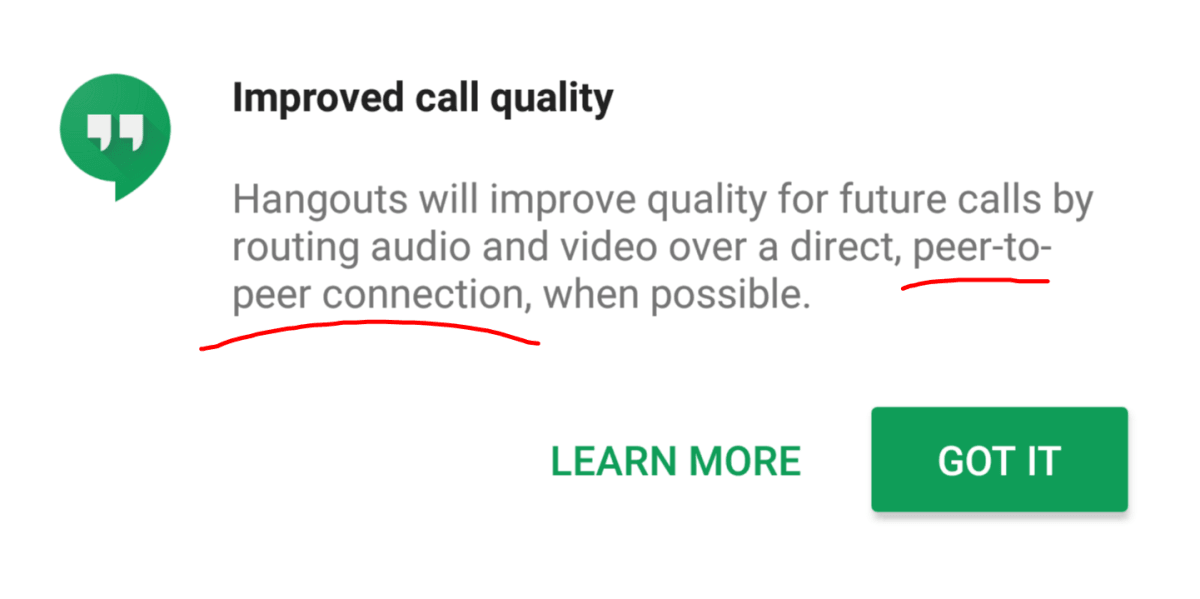 Google Hangouts is getting better call quality thanks to p2p networks