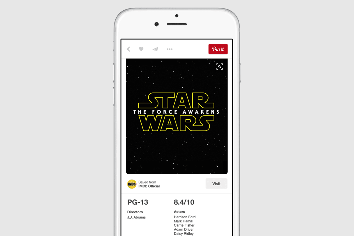 Pinterest makes its Recipe and Movie pins much more data rich
