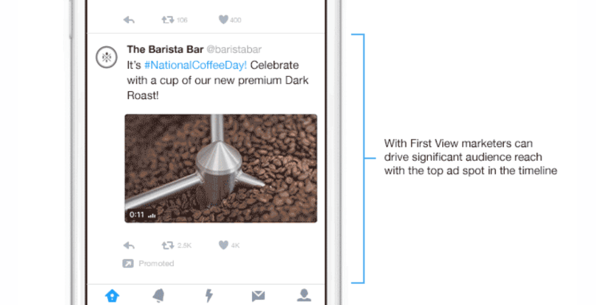 Twitter now lets advertisers pay to be right at the top of your feed
