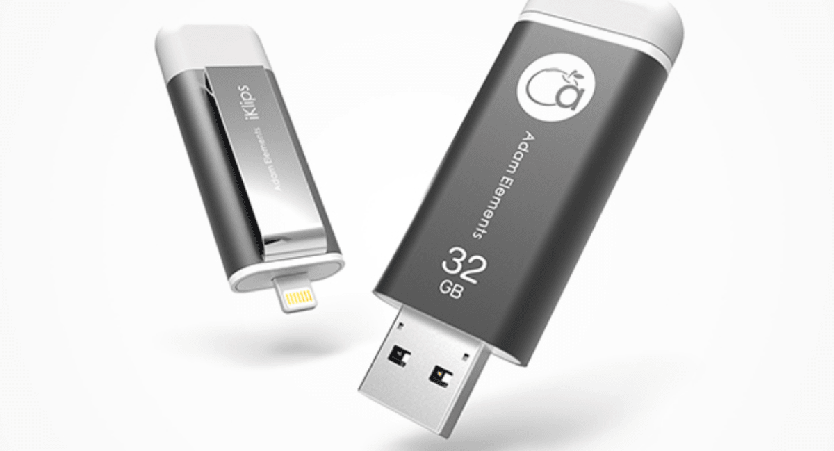 Add up to 128GB storage to your iOS device with the iKlips flash drive
