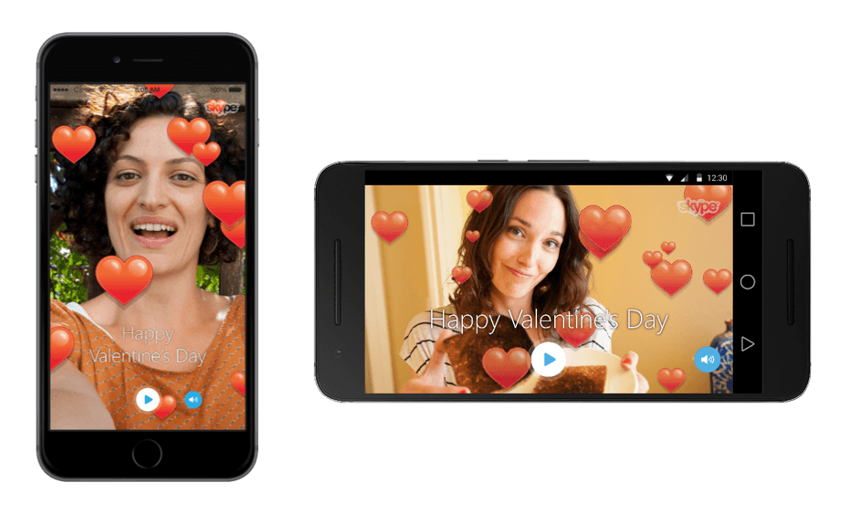 You can now make Valentine’s Day videos in Skype