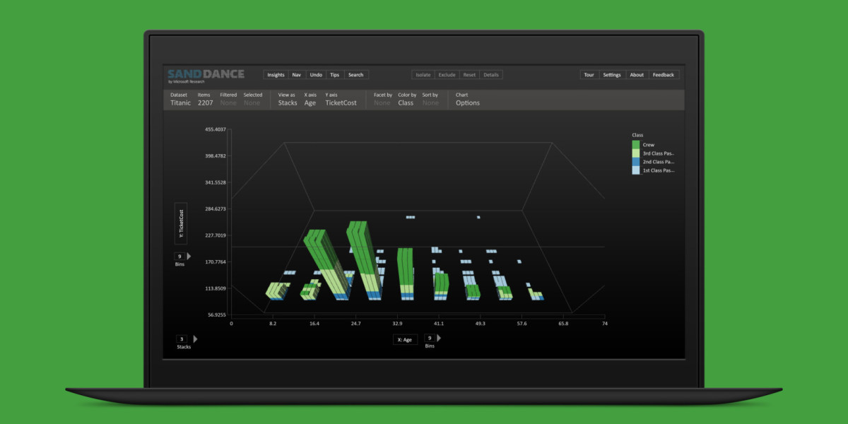 Microsoft SandDance is a beautiful data visualization tool for chart geeks