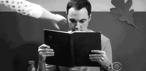 Sheldon reading gif