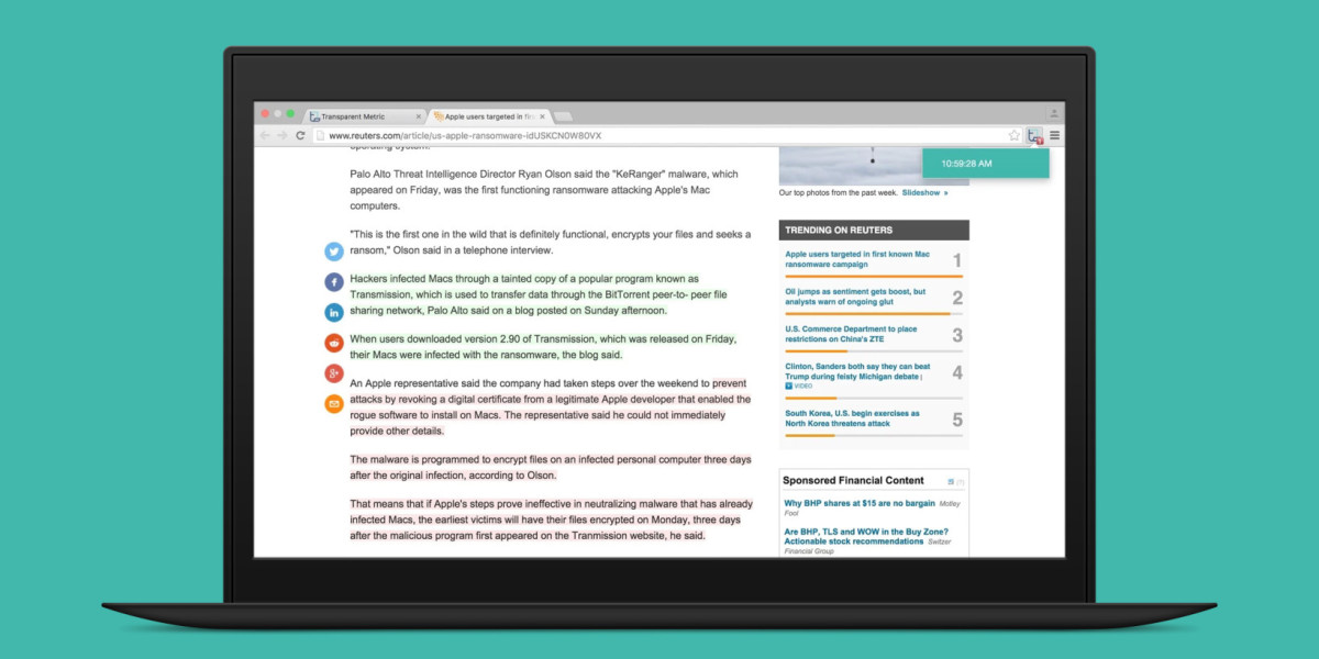 Transparent for Chrome reveals changes made to news articles