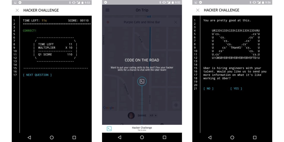 Uber’s latest ‘feature’ is an in-app recruitment tool for developers