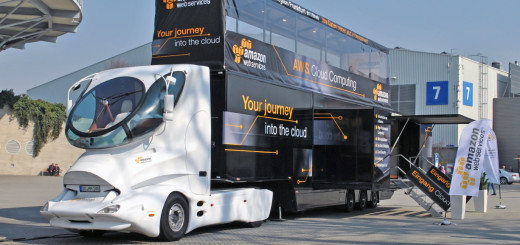 Futuristic truck of Amazon Web Services