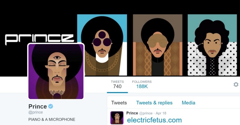 Prince’s Twitter icon has become an instant tribute to the late artist