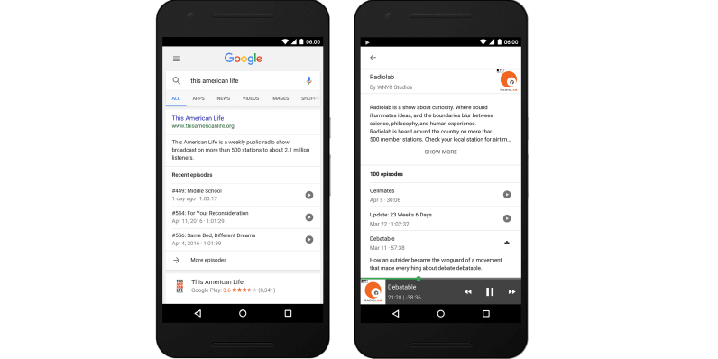 Google’s Search app now lets you play podcasts directly from results on Android