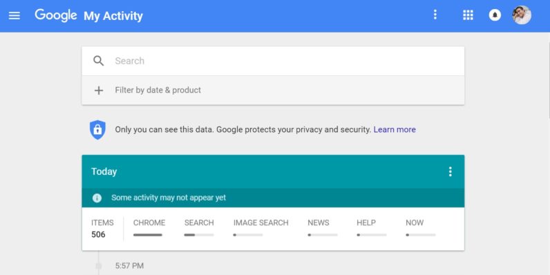 Google’s new My Activity page lets you see all your Google history in one place