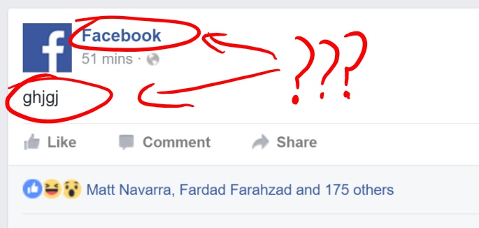 Either Facebook has been hacked, or someone is drunk [Update]