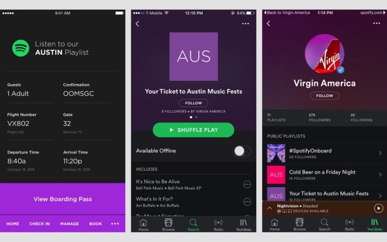 Spotify now has city-themed playlists for when you’re flying Virgin America