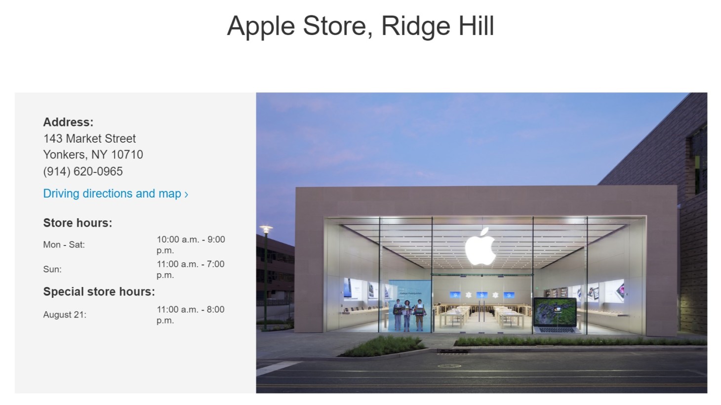 Apple Store, Ridge Hill
