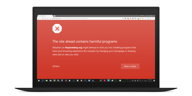 Google doesn’t want you visiting The Pirate Bay right now