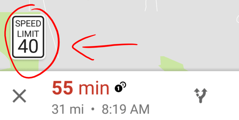 Google Maps tests showing speed limits (finally)