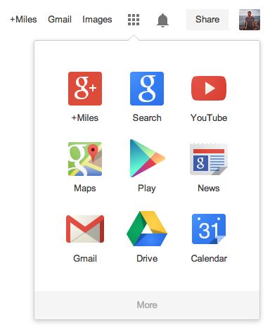 Google app launcher screenshot Google unveils new logo and navigation bar with apps launcher, rolling out over the next few weeks
