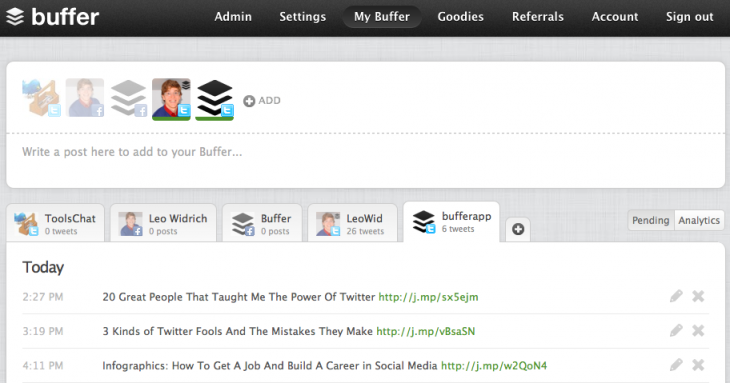 buffer tool social media platforms for business