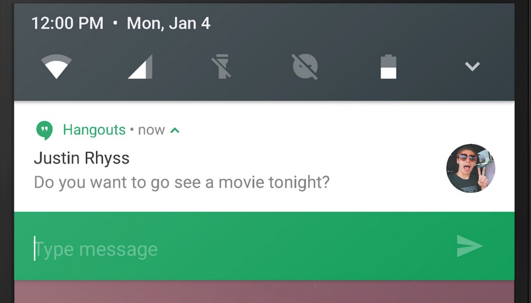 Android N Notification Panel