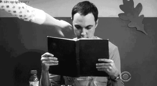 Sheldon reading gif